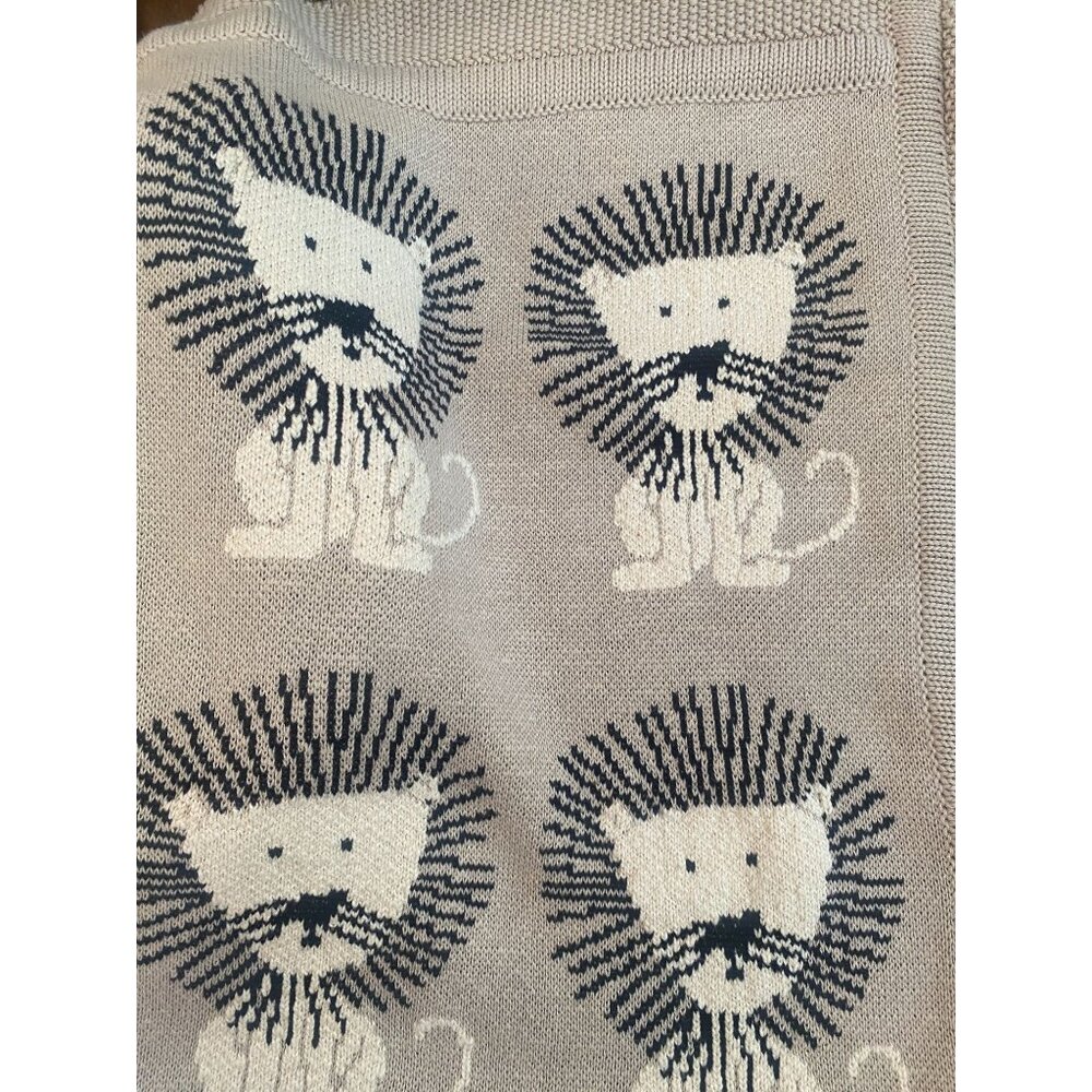 KAISER LION Knitted Baby Blanket 100% Organic Cotton Breathable All Year Round B